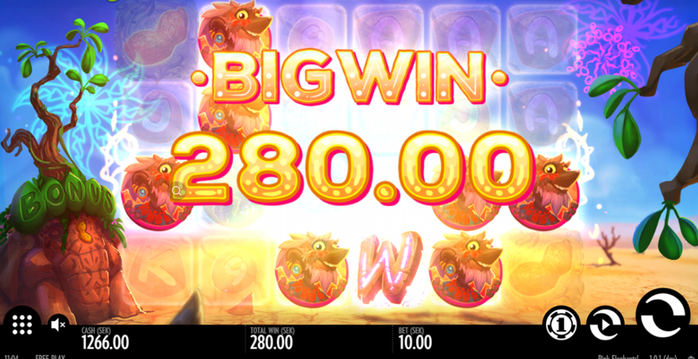 Потрясающий Pink Elephants с максимальной выплатой в 8200 кредитов